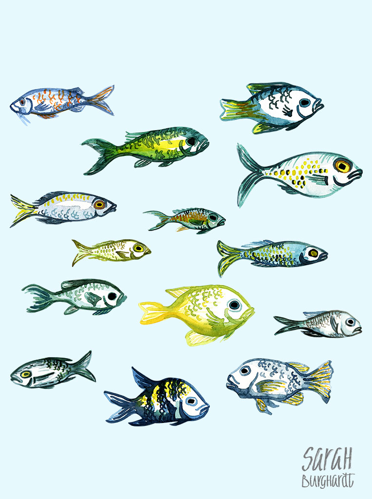 Fisch Pattern Aquarelle