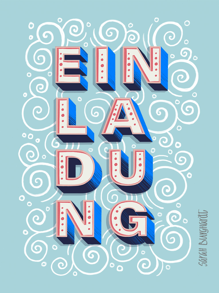 Hand lettering Einladungskarte